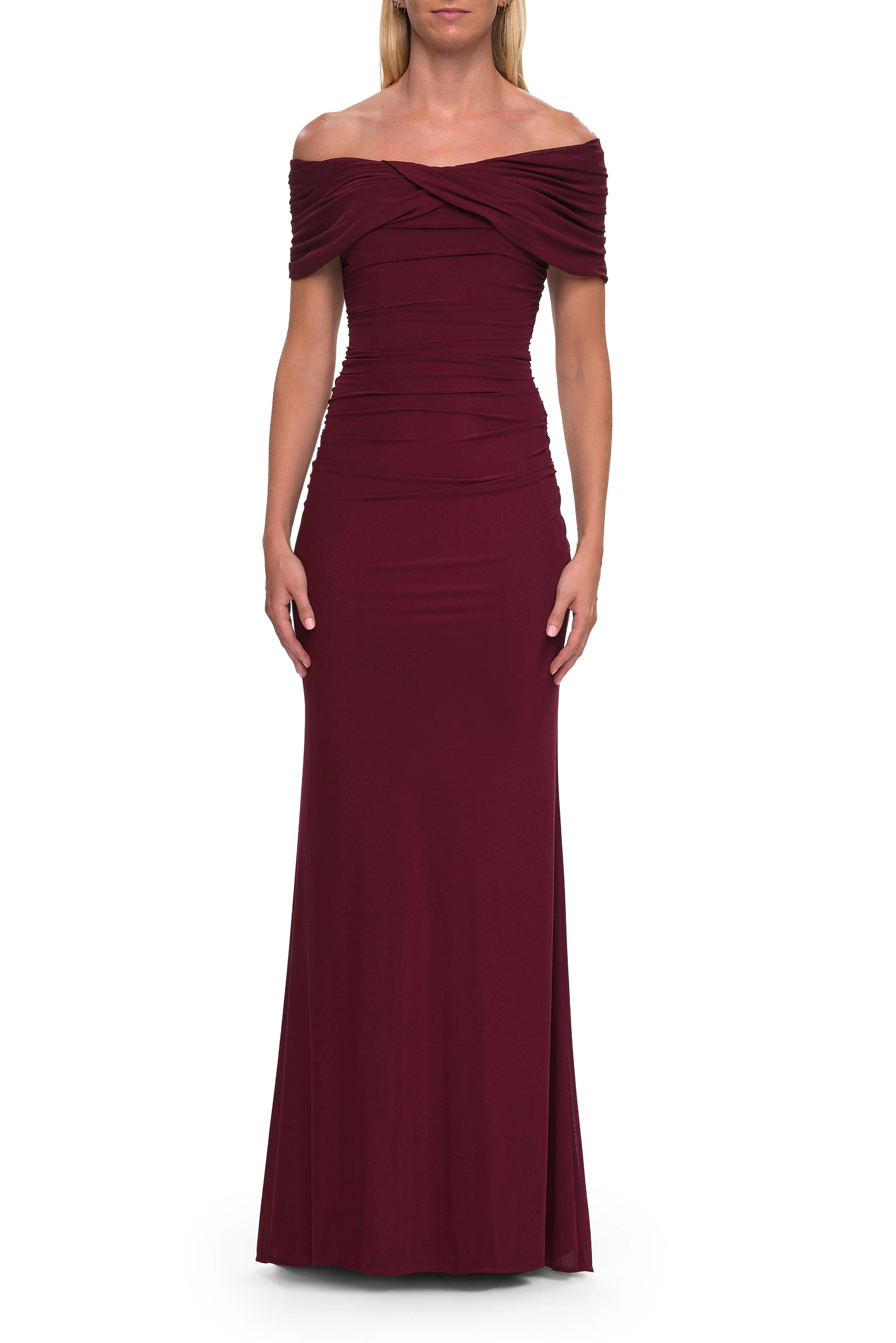 La Femme Off-the-Shoulder Draped Jersey Gown (Women) | Nordstrom | Nordstrom