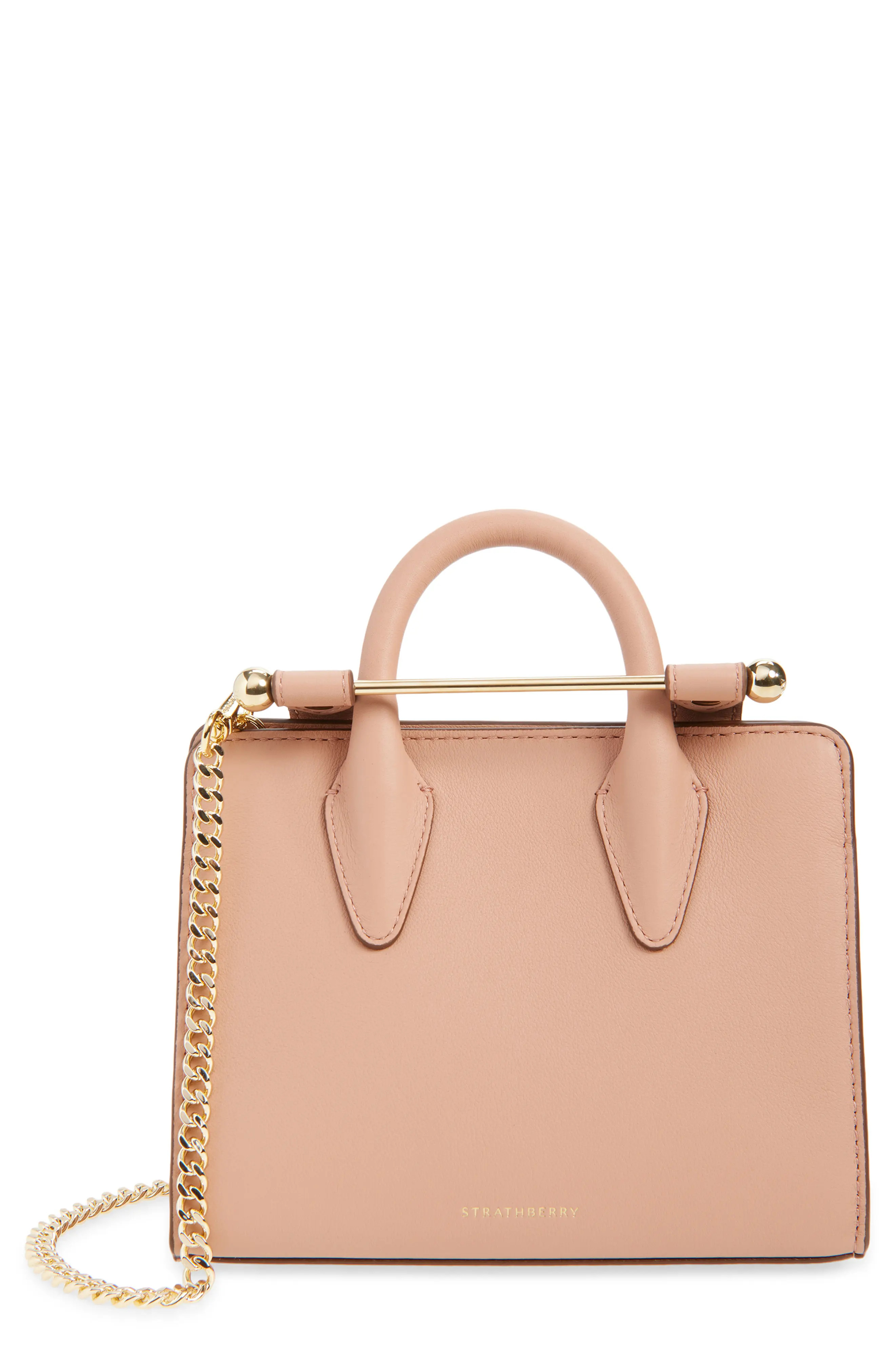Strathberry Nano Leather Tote in Rose at Nordstrom | Nordstrom