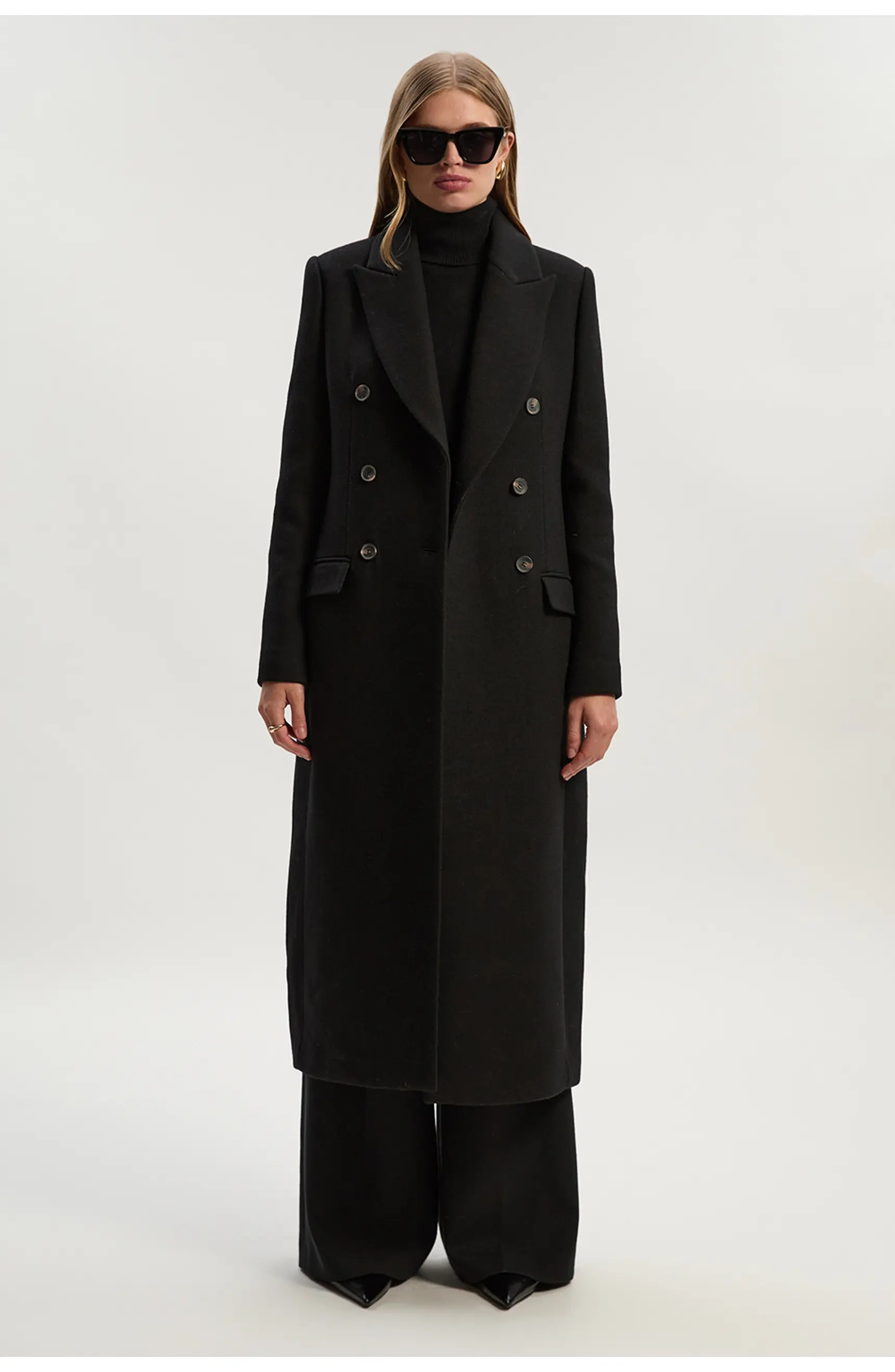 Petite Double Breasted Midi Coat | Nordstrom