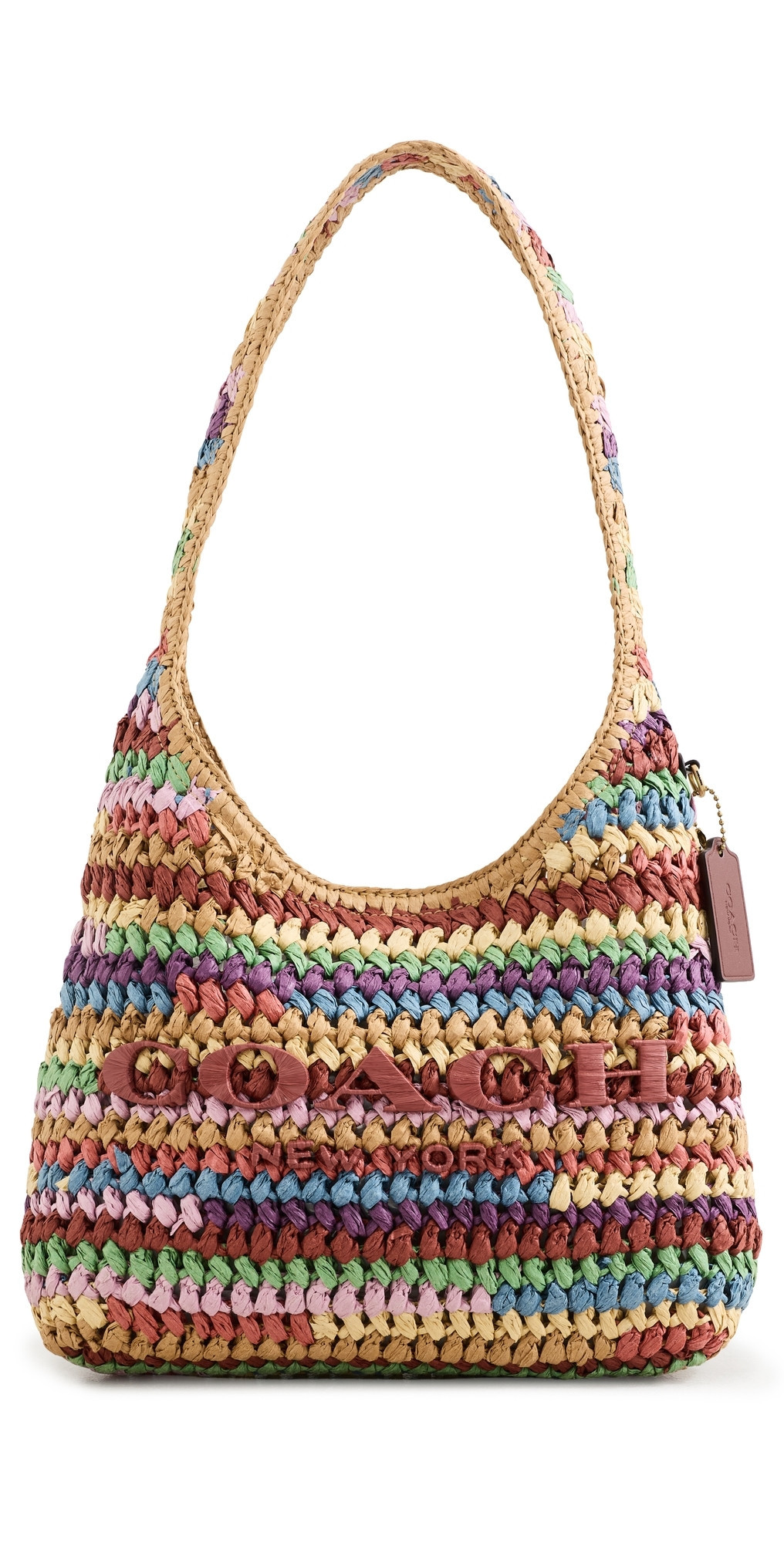 Coach Large Weave Straw Brooklyn Shoulder Bag 28 B4/Multi One Size | Shopbop