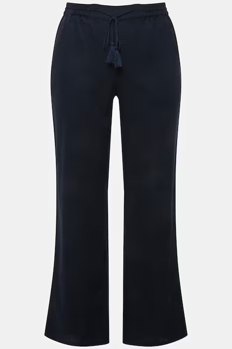 Drawstring Elastic Waist Mary Fit Linen Pants | Pant | Pants | Ulla Popken - US & CA