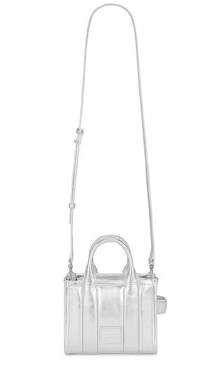 The Metallic Leather Crossbody Tote Bag in Silver | Revolve Clothing (Global)
