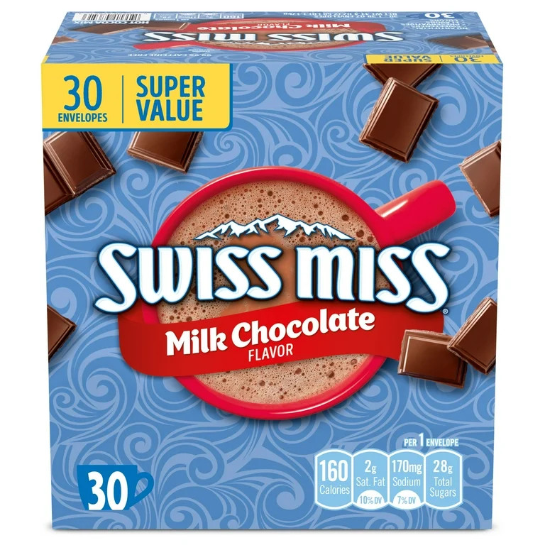 Swiss Miss Milk Chocolate Flavored Hot Cocoa Mix, 30 Count Hot Cocoa Mix Packets | Walmart (US)