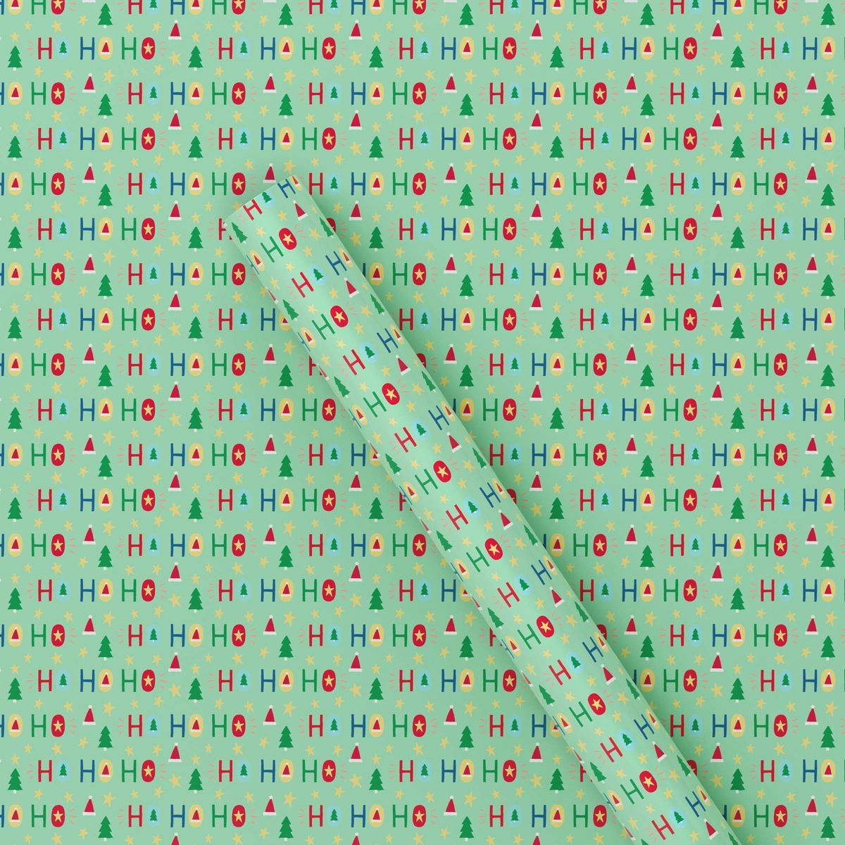 20 sq ft 'Ho Ho Ho' Christmas Gift Wrap Light Green - Wondershop™ | Target