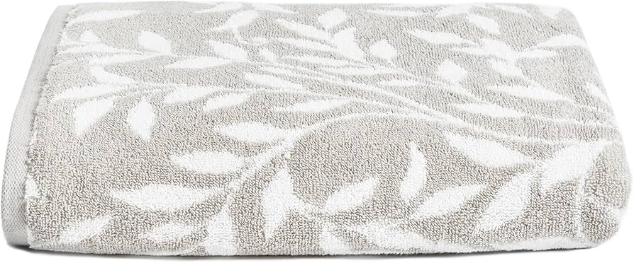 Dreams & Drapes Grey Leaf Hand Towels – 50x90cm – 100% Cotton – Soft & Fluffy Floral Bathro... | Amazon (UK)