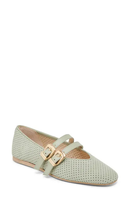 Dolce Vita Baylee Mary Jane Flat in Jade Perforated Suede at Nordstrom, Size 10 | Nordstrom