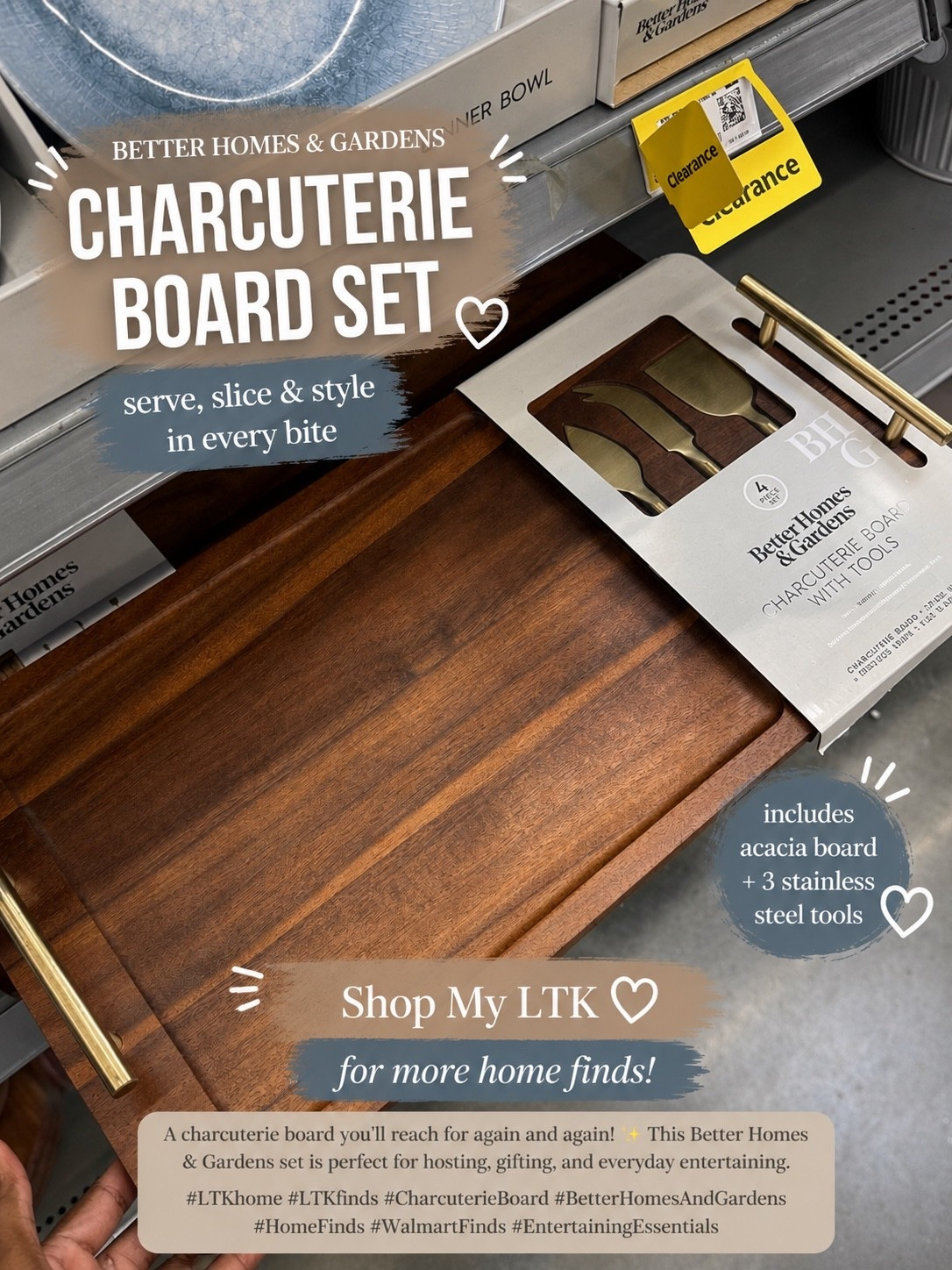 Hosting season starts here ✨ This Better Homes & Gardens charcuterie board set is perfect for entertaining, girls’ nights, wine nights, and gifting.

#LTKSeasonal #LTKHome #LTKSaleAlert