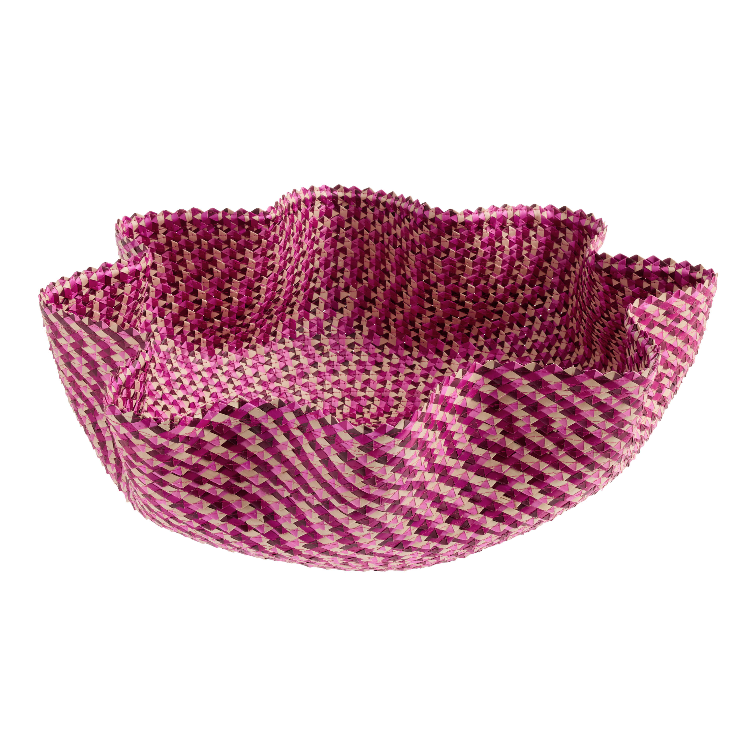 CRAFT Pink Palm Leaf Ribbon Bowl Decor | World Market
