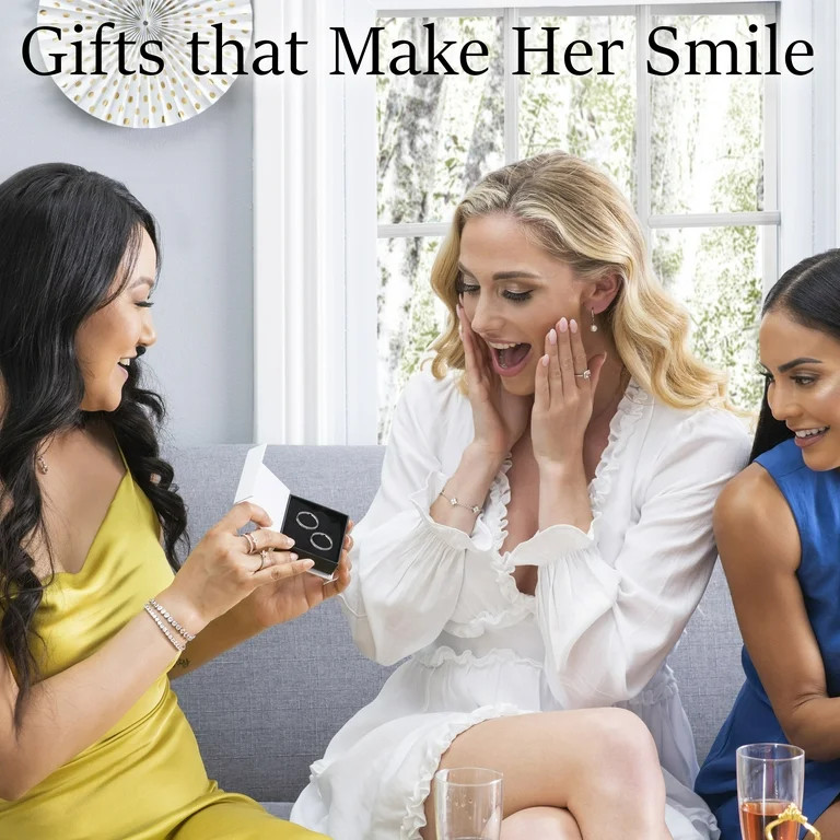 Cate & Chloe Norah 18k White Gold CZ Stud Earrings | Womens Silver Crystal Earrings, Womens Jewel... | Walmart (US)