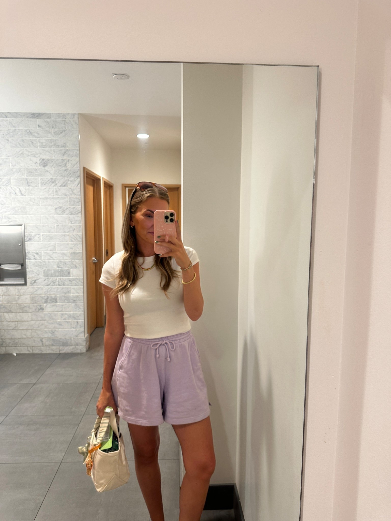 Casual OOTD! Wishing i had purchased these shorts in 10 colors!! This is the best ribbed cropped t too!! 

#LTKFindsUnder100 #LTKActive #LTKU