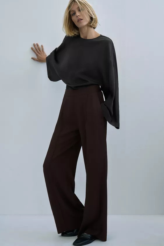 FLOWY PANTS WITH DARTS ZW COLLECTION | Zara Canada