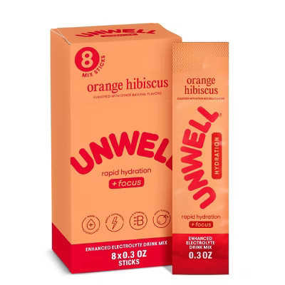 Unwell Hydration Electrolyte Stick Pack for Rapid Hydration - Orange Hibiscus - 8pk | Target