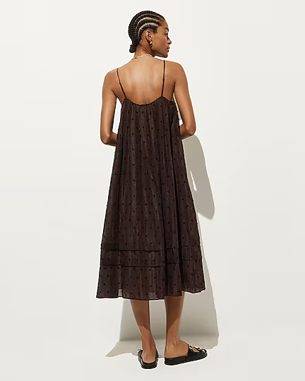 Shift midi dress in textured dot | J. Crew US