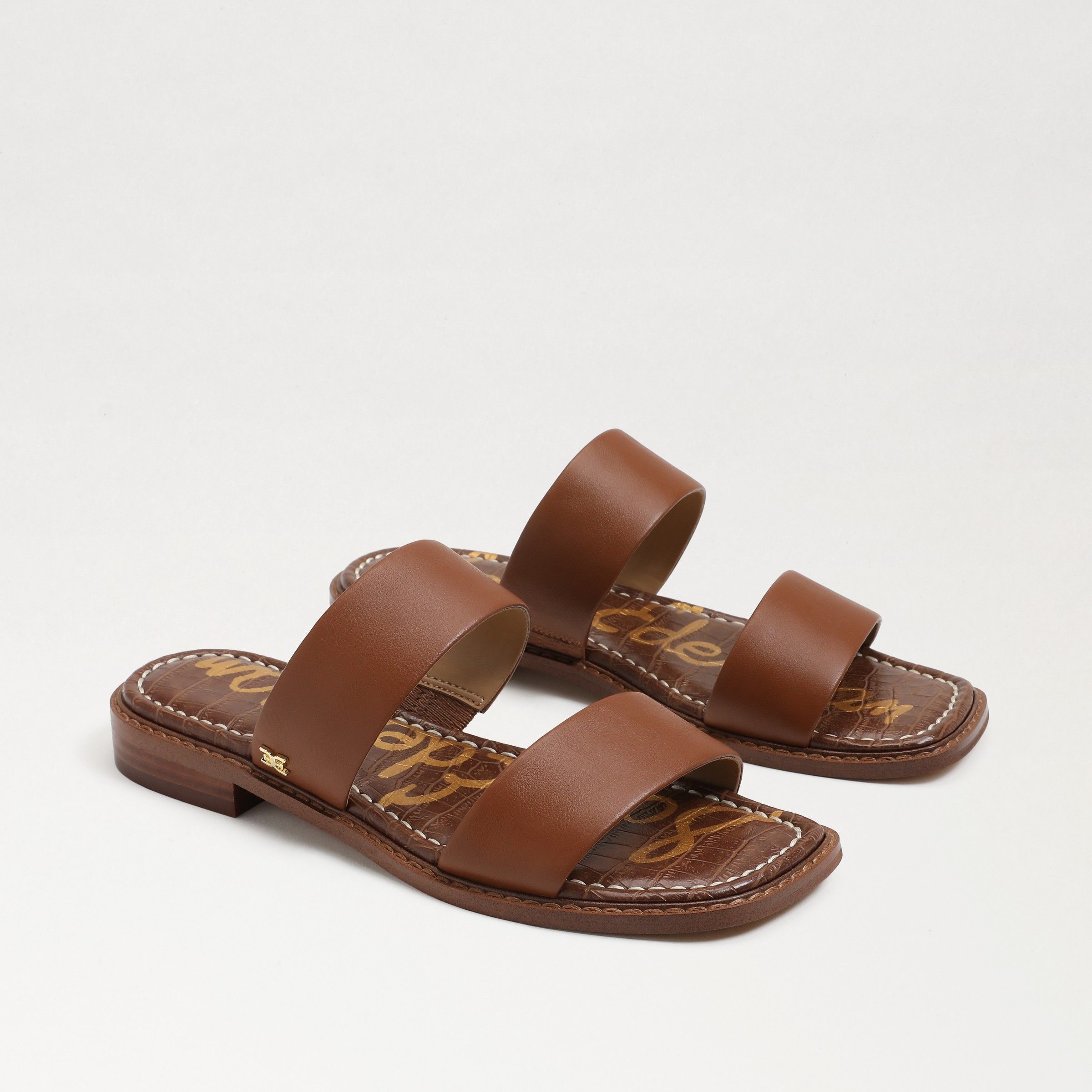 Sam Edelman Haydee Stitch Slide Sandal Saddle Leather | Sam Edelman