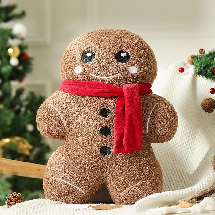 YRXRUS Christmas Gingerbread Man Pillows, Gingerbread Throw Pillows for Christmas Decorations, Cu... | Amazon (US)