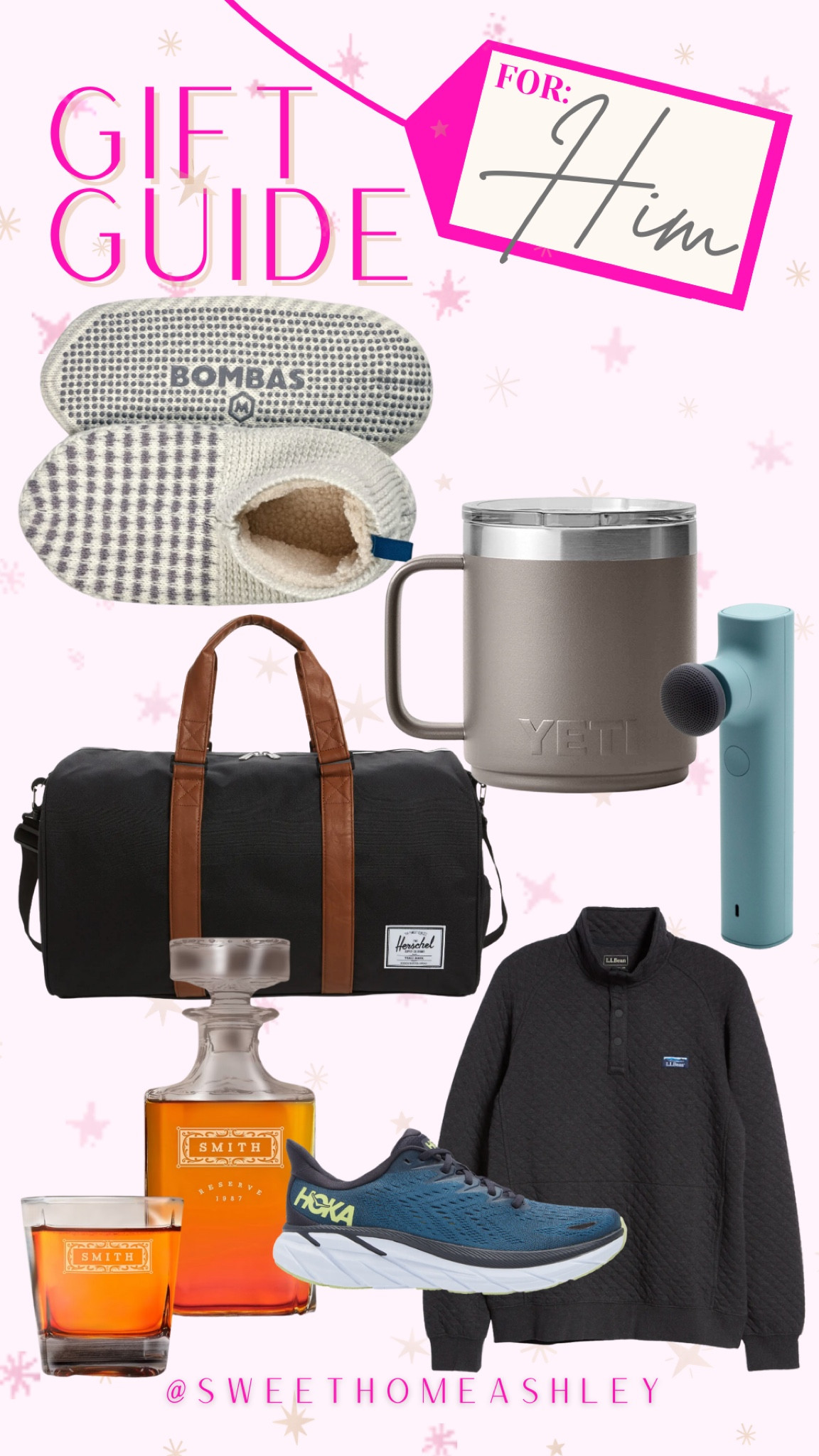 Gifts for him, gifts for husband, gifts for dad

Bombas slipper socks, yeti coffee mug, duffel bag, back massager, personalized decanter, three quarter zip, 

#LTKSeasonal #LTKGiftGuide #LTKmens