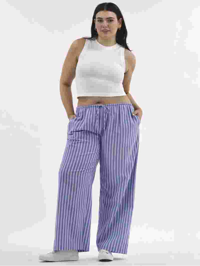 No Boundaries Cotton Wide Leg Beach Pants, Women's and Women's Plus | Walmart (US)