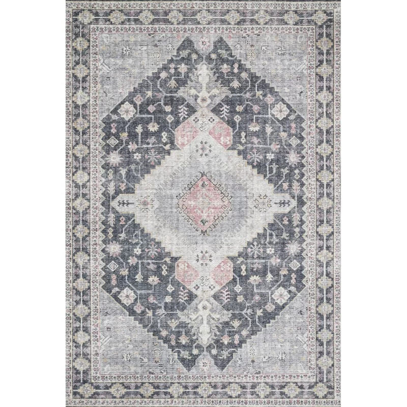 Gelo Machine Woven / Power Loomed Performance Charcoal/Gray Rug | Wayfair North America