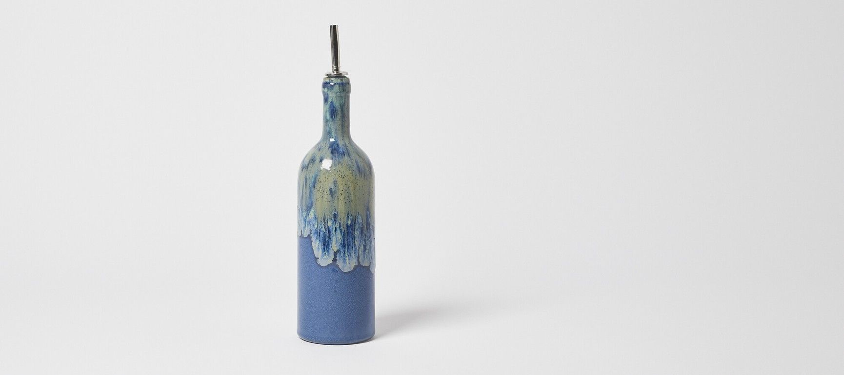 Bete Blue Ceramic Oil Bottle | Oliver Bonas (Global)