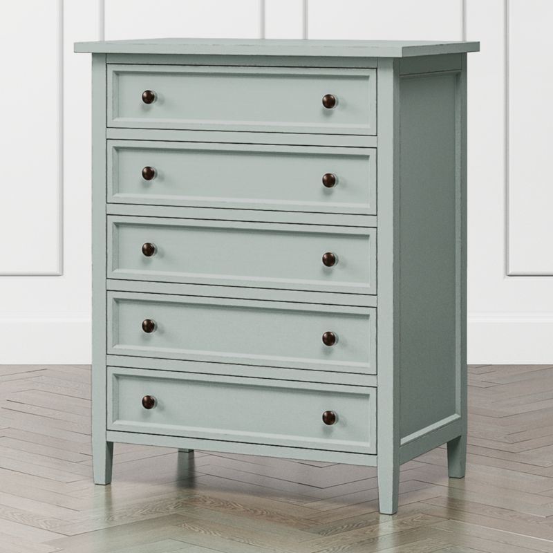 Harbor Blue Grey 5-Drawer Chest + Reviews | Crate and Barrel | Crate & Barrel