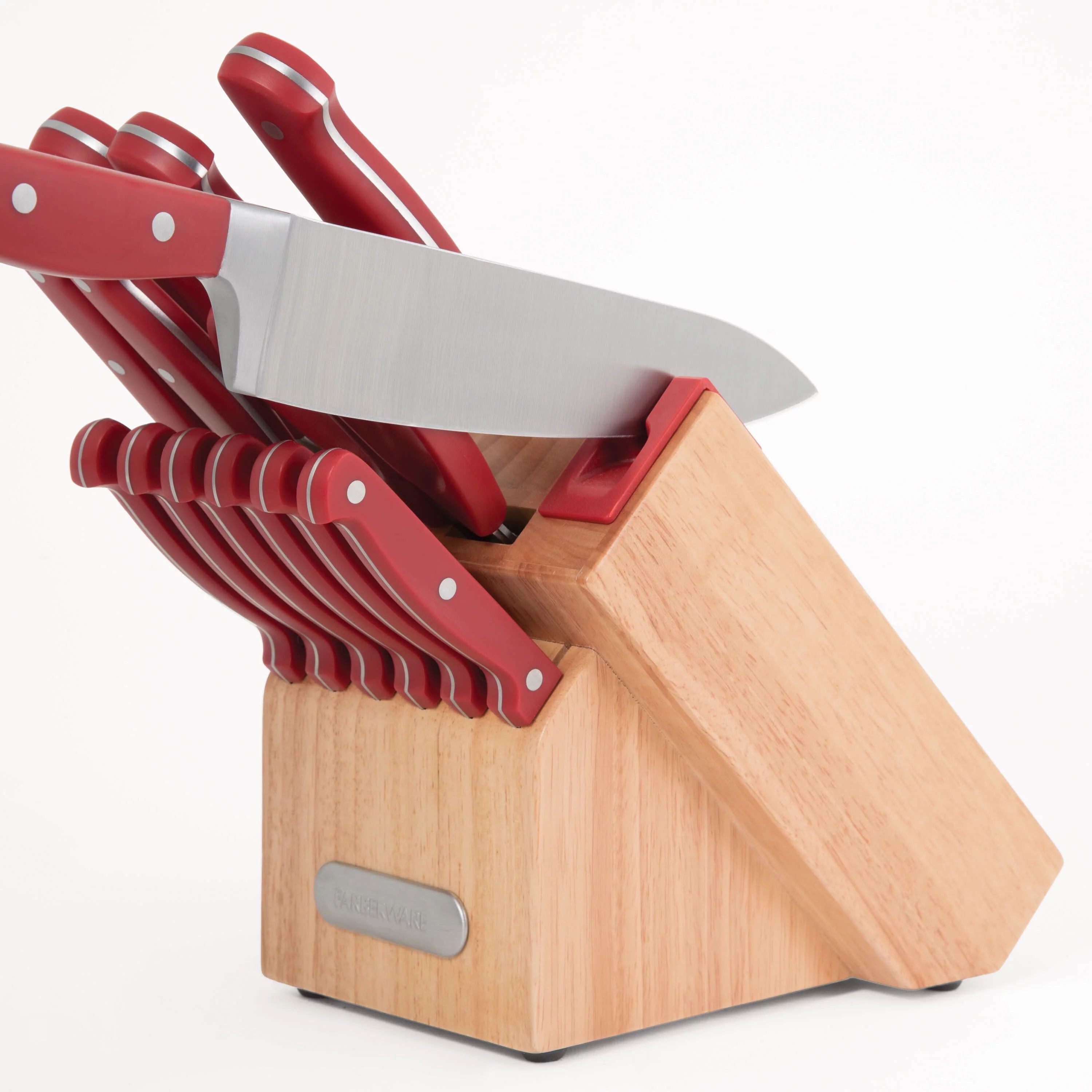 Farberware EdgeKeeper 14-Piece Forged Triple Rivet Kitchen Knife Block Set - Walmart.com | Walmart (US)