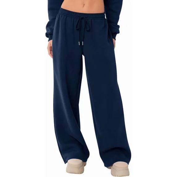 BAKREP Women's Sweatpants Wide Leg Elastic Loose Relaxed Sweat Pants Spring Winter Clothes Baggy ... | Walmart (US)