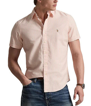 Classic Fit Stripe Oxford Short Sleeve Woven Shirt | Dillard's