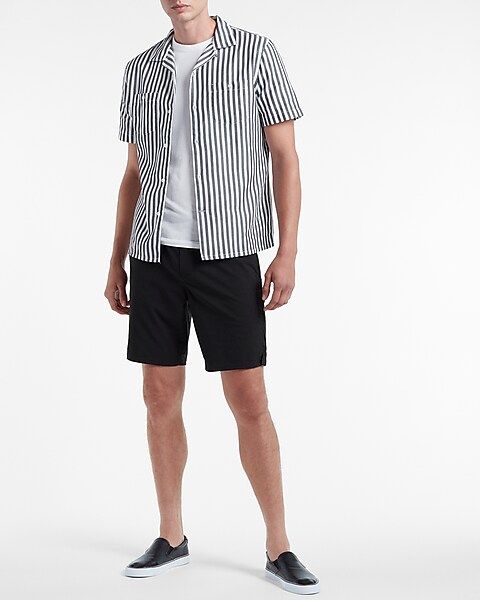 Slim Striped Jacquard Short Sleeve Shirt | Express