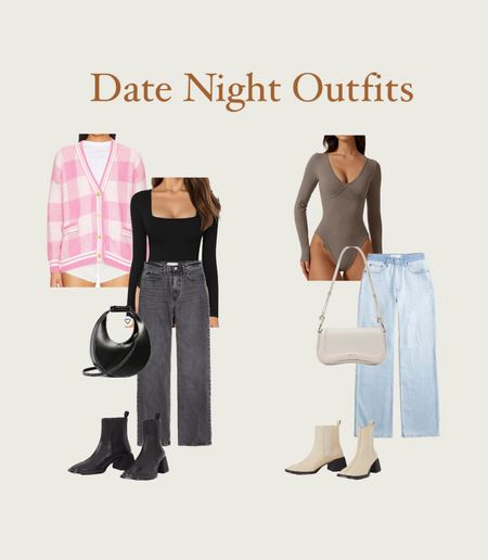 spring outfits, spring outfits 2024, spring outfits amazon, spring fashion, february outfit, casual spring outfits, spring outfit ideas, cute spring outfits, cute casual outfit, date night outfit, date night outfits, black jeans, grey jeans, light wash jeans, black booties, tan booties, heeled booties, black bag, staud bag, cream bag, shoulder bag, pink sweater, pink cardigan, cardigan outfit, plaid sweater, black bodysuit, taupe bodysuit, abercrombie jeans