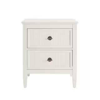 Marsden Ivory 2-Drawer Cane Nightstand | The Home Depot