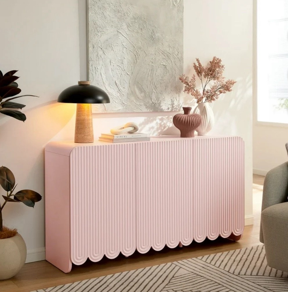 Modway Dahlia Sideboard Storage Cabinet in Soft Pink