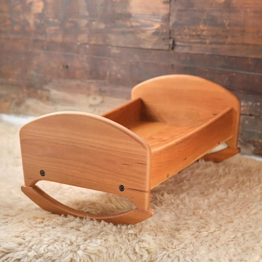 Cherry Wood Doll Cradle - 20 Inch Inner Length - With or Without Bedding - Etsy | Etsy (US)