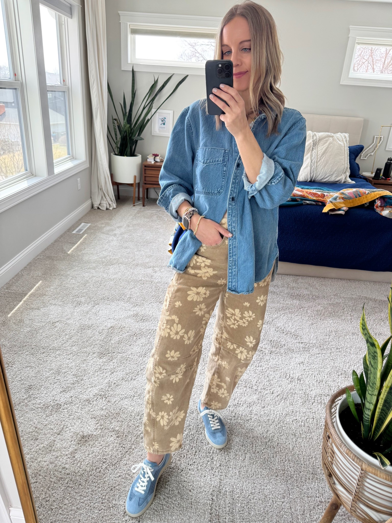 My fav denim shirt - I size up to a medium for an oversized fit  