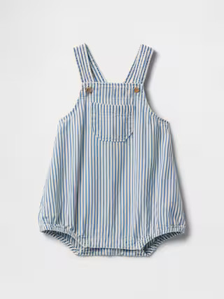 Baby Denim Stripe Bubble Overalls | Gap (US)