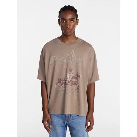No Boundaries Boxy Fit Heavyweight Graphic Tee Shirt with Short Sleeves, Men's XS-4XLT | Walmart (US)