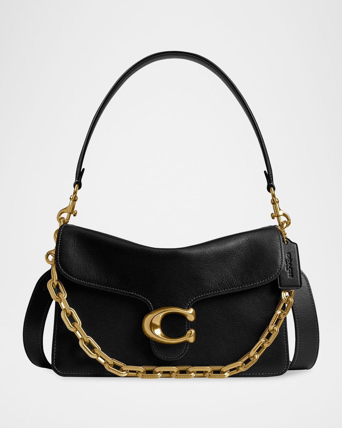 Tabby Grain Leather Shoulder Bag with Chain | Neiman Marcus