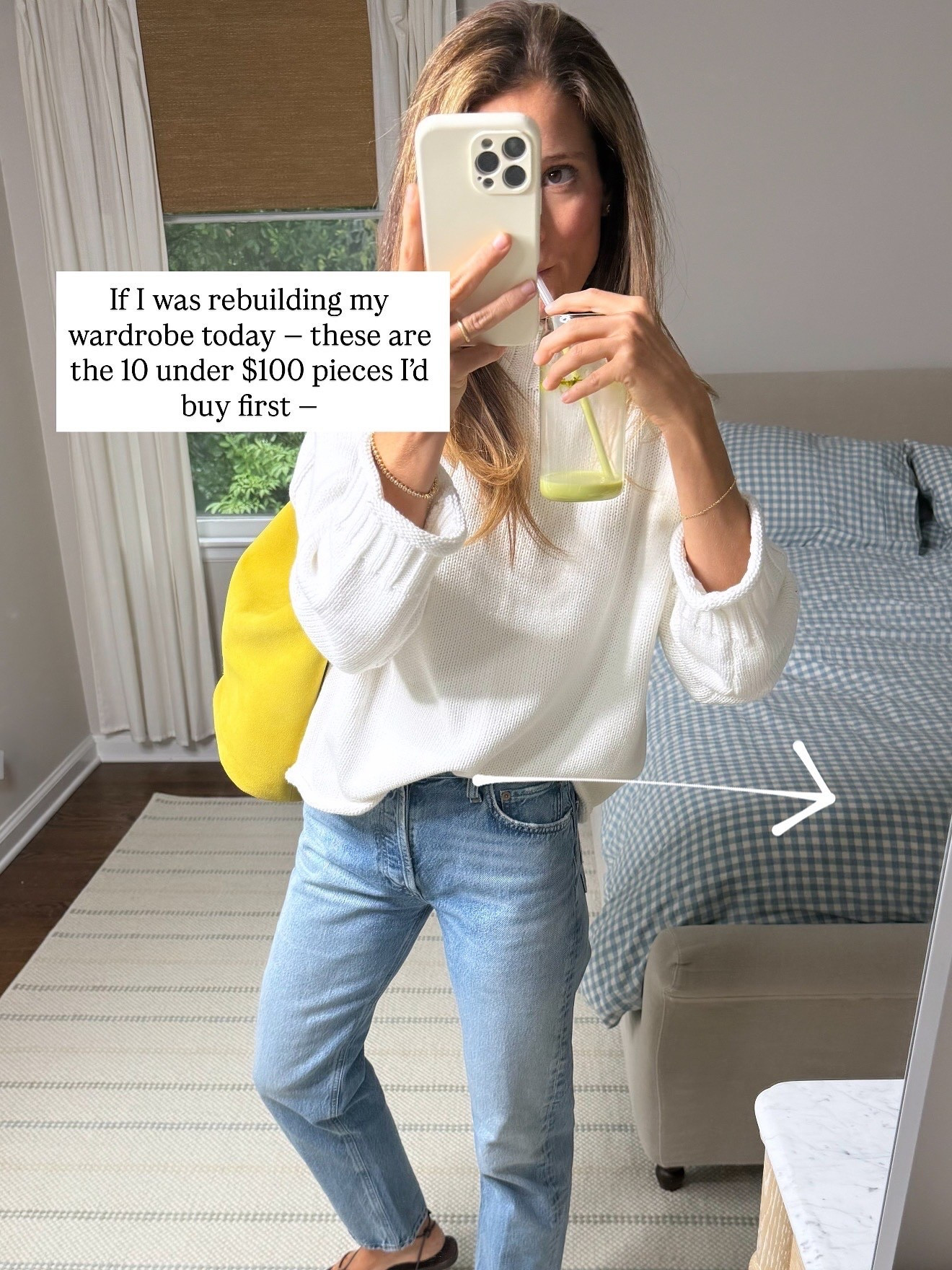 My #1 question I get asked is “Where do I start when rebuilding my wardrobe?” And I totally get it - there’s so much out there it can feel overwhelming (and not to mention expensive). 

When in doubt I always go back to the classics. High quality, versatile pieces that make you feel confident and that you’ll actually wear on repeat. Think an elevated tee, an oversized button-down, the perfect pair of jeans. 

And here’s the best part… today I’m sharing my most worn staples that ring in under $100. Affordable, timeless, the exact pieces that ground my everyday outfits. 

1) The perfect white tee. My go-to is from J. Crew. Soft, structured, holds its shape. So versatile. Own in XS and S (my true size). 
2) Levi’s 501 90’s. The best pair of affordable jeans hands down. Flattering and giving vintage vibes without the price tag. Sized down to a 24x30. 
3) Quince Cashmere Tee. An elevated basic you’ll wear on repeat. Runs TTS ( I took a small)
4) Schutz neutral ballet flats. Classic, comfortable, and endlessly versatile. 
5) Everlane oversized button-down. Crisp yet relaxed. Works half-tucked into a pair of jeans or layered over a swim suit or under a sweater. Runs TTS. 
6) J. Crew Rollneck  sweater. Collar and sleeve details are so lovely. Works with jeans or a pair of leggings. I sized down 1 to an XS. 
7) Quince Mongolian Cashmere sweater. $50 and feels so luxe. I sized up to a Medium. 
8) Grey Beyond Yoga leggings. Ridiculously soft and great for everyday. Sized up 1 to a medium for a little more room. 
9) Gap everyday neutral knit. 100% Cotton. Feels cozy, looks luxe and can’t beat the price. In a small (my true size)
10) Offline by Aerie oversized grey sweatshirt. For morning walks, school drop off and errands in town. Super soft and goes with everything. Wearing my true size (small)

Bonus! Could resist adding two more I wear on repeat!

11) Amazon studs. I wear these almost every single day. $19! Simple, classic and an instant outfit boost. 

12) Ralph Lauren baseball hat. For bad hair days, casual errands and a cool off-duty vibe. 

Hope that helps! 

#LTKActive #LTKStyleTip #LTKSeasonal