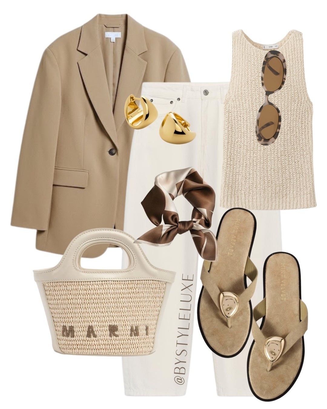 BLAZER & JEANS - A staple beige blazer with jeans and neutral tones for spring 

#sandals #blazer #jeans 

#LTKjeans #LTKshoes #LTKspring
