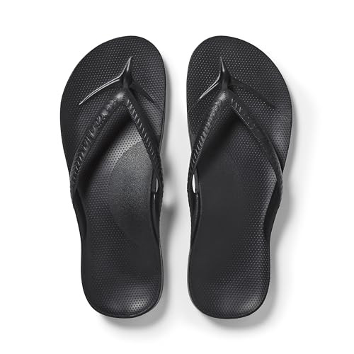 Archies Arch Support Flip Flops, Men & Women, Black, US M12/W13 | Amazon (US)