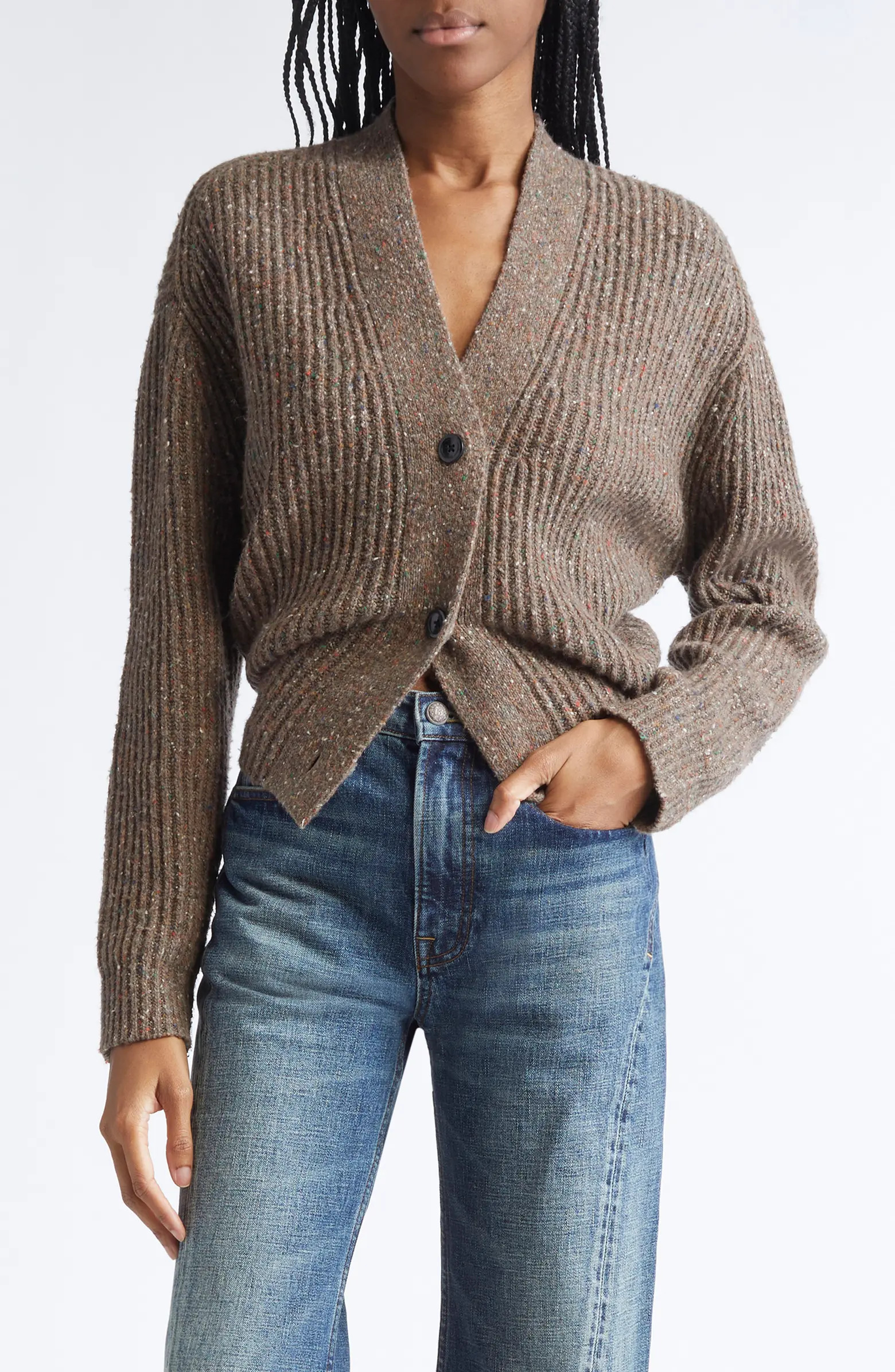 Split Hem Wool Blend Cardigan | Nordstrom