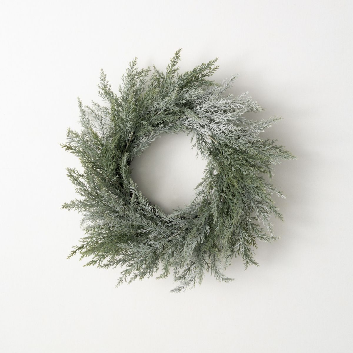 16"H Sullivans Frosted Blue Cedar Wreath, Green Winter Wreaths For Front Door | Target