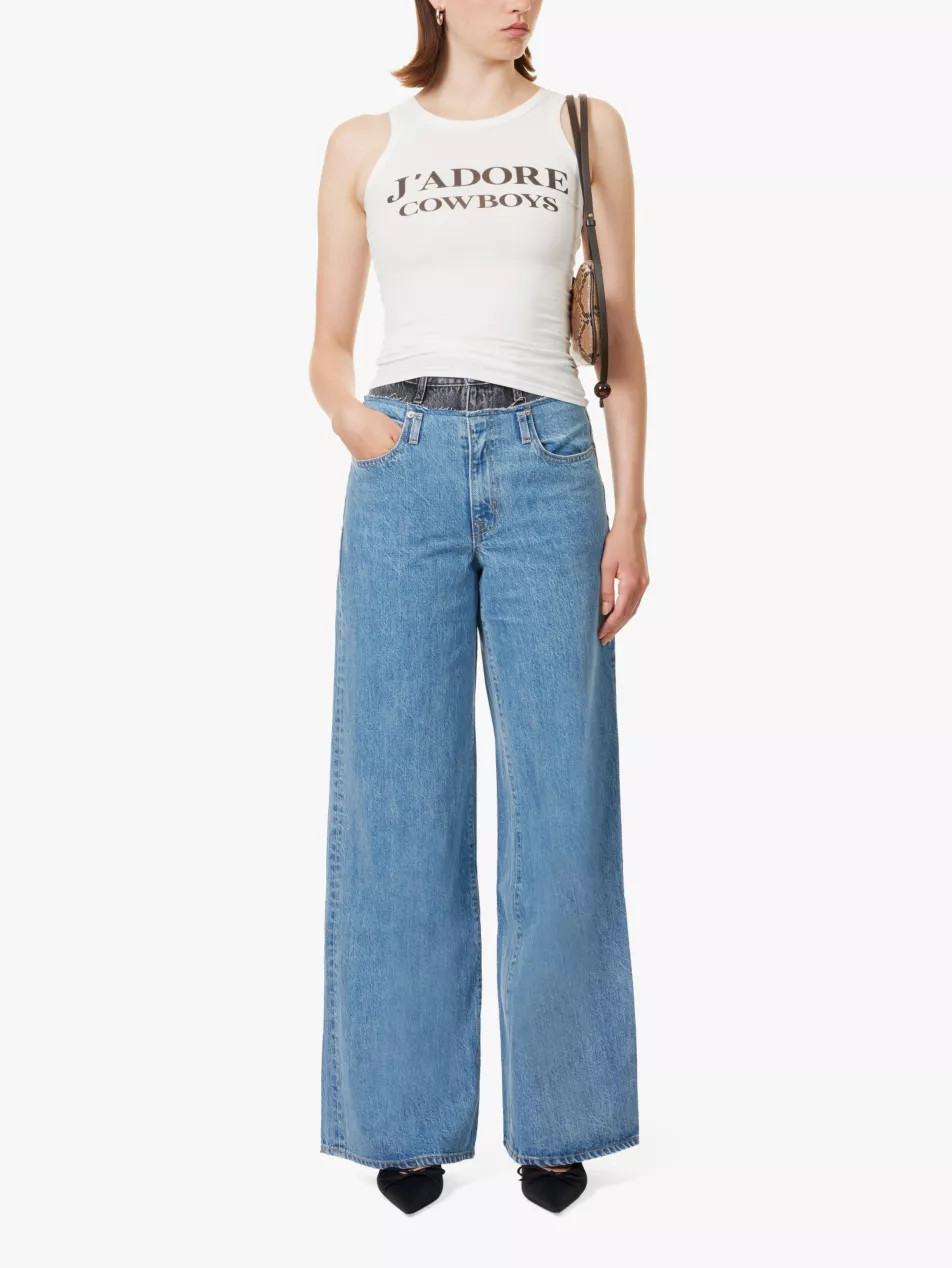 J'adore Cowboys logo-print stretch-cotton top | Selfridges