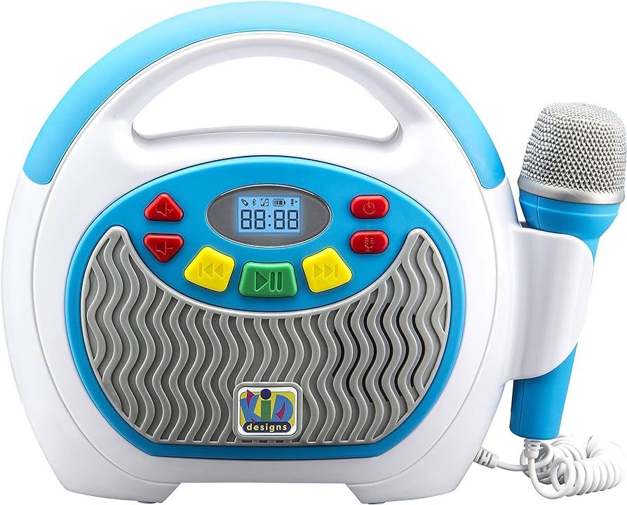 eKids KIDdesigns Mother Goose Club Bluetooth Sing Along Portable MP3 Player Real Mic 24 Songs | Amazon (US)