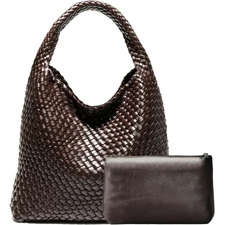 Woven Bag Purses and Handbags Woven Vegan Leather Bag For Women Woven Tote Bag Shoulder Bag Top-Handle Bag With Purses | Walmart (US)