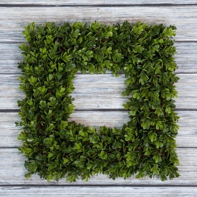 Square Boxwood Wreath 16.5" x 16.5" - Pure Garden | Target
