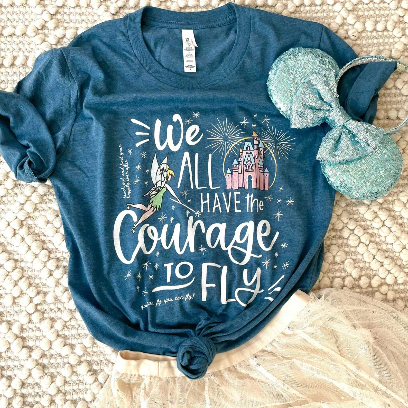 Magic Kingdom Fireworks T-shirt Happily Ever After Courage to Fly Disney Castle Tinkerbell Firewo... | Etsy (Global)