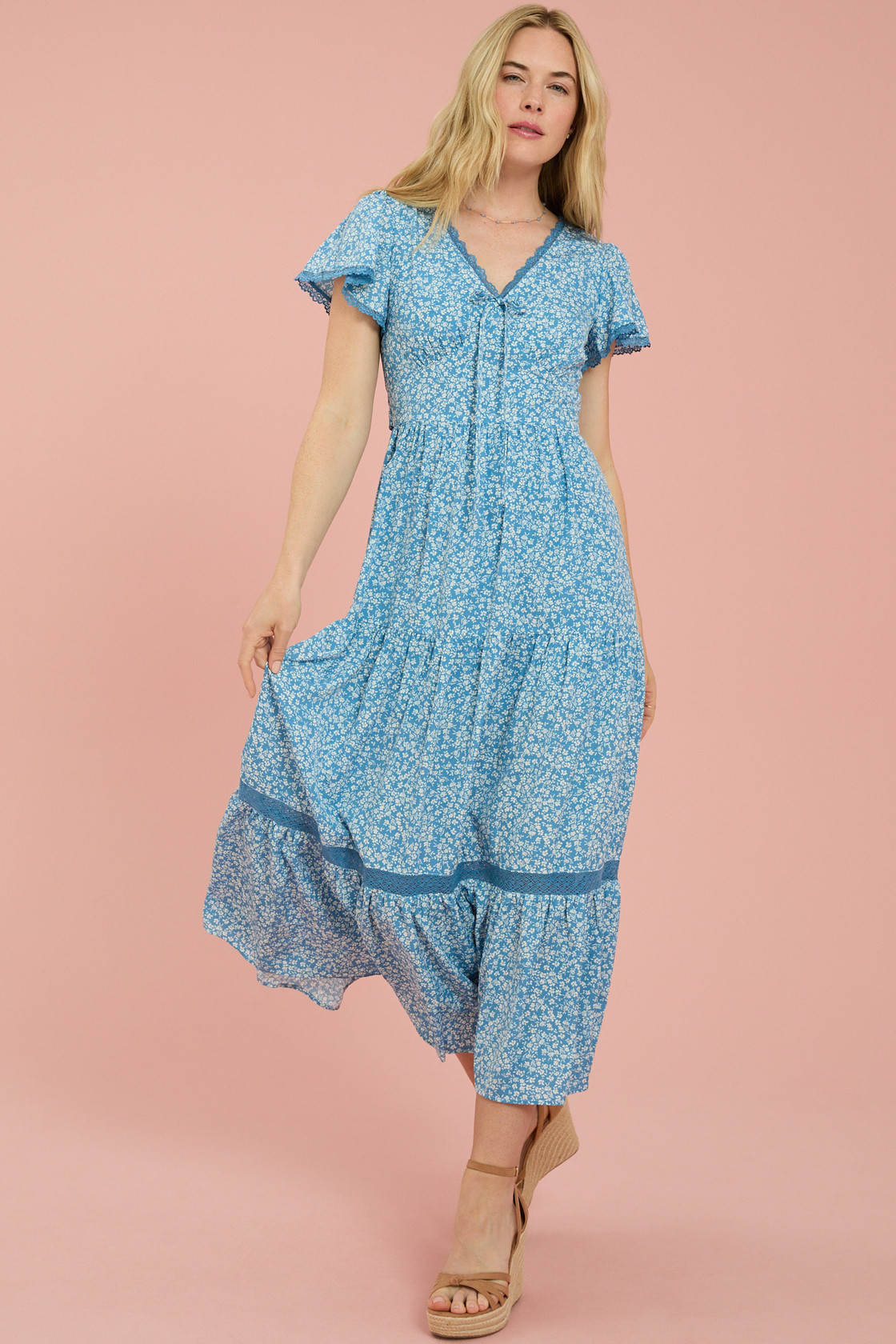 Aliza Maxi Dress in Blue & Ivory | Altar'd State | Altar'd State