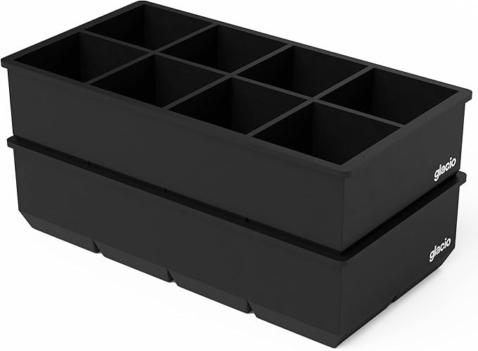 glacio Ice Cube Trays Silicone - Large Ice Tray Molds for making 8 Giant Ice Cubes for Whiskey - ... | Amazon (US)