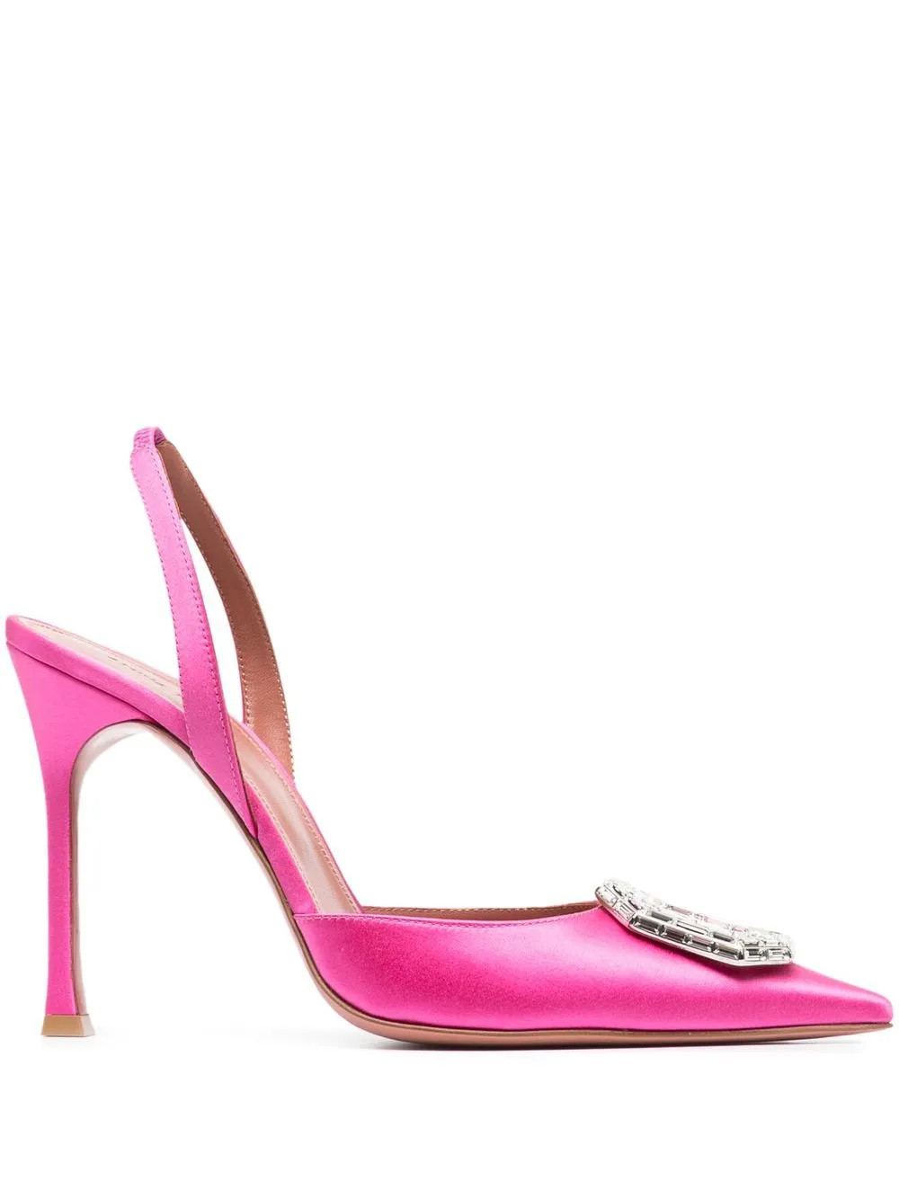 Amina Muaddi Camelia 105mm Slingback Pumps | Pink | FARFETCH | Farfetch Global