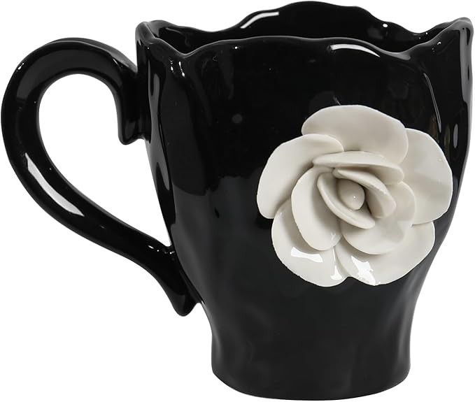 Ceramic Cute Coffee Cups, Handmade Flower Tea Mugs, Gifts for Milk Coffee Tea Lovers 11OZ | Amazon (US)